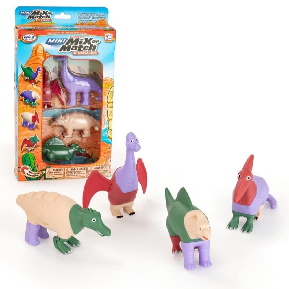 POPULAR PLAYTHINGS Magnetic Dinosaurs Set Brachiosaurus Ankylosaurus Spinosaurus